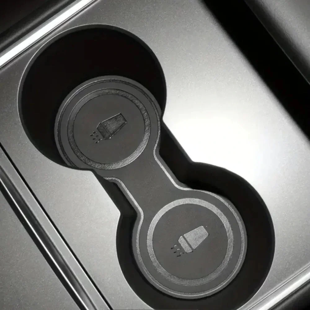 Upgrade Your Tesla with a Leather Center Console Water Cup Holder Non-Slip‎ Mat